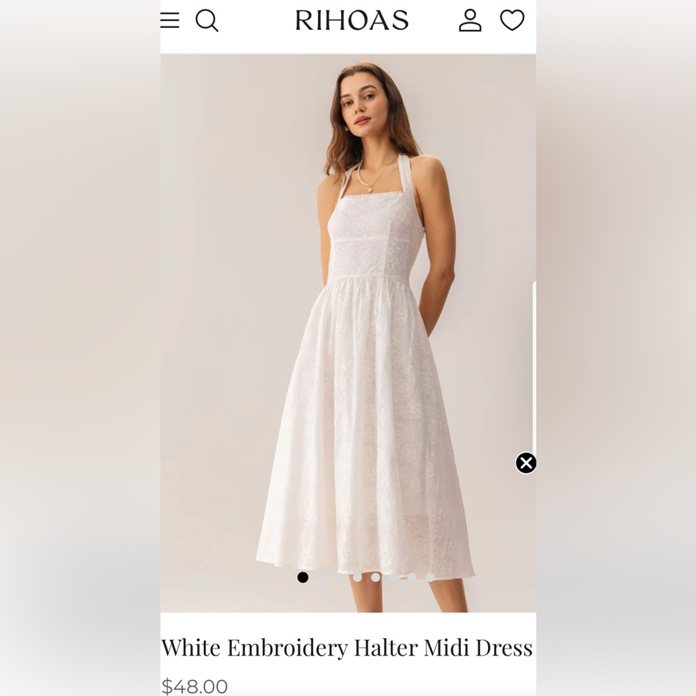 RIHOAS White Strapless Smocked Sundress